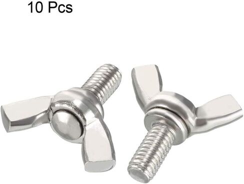 10Pcs M6 x 1-Pitch Wing Bolt, 12mm Length Carbon Steel Butterfly Screw Wing Bolt Machine Fastener in Kuwait