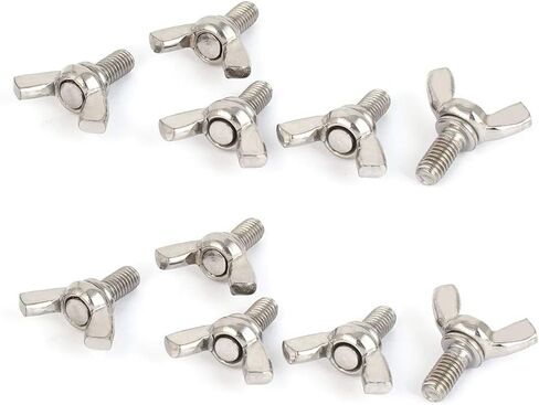 10Pcs M6 x 1-Pitch Wing Bolt, 12mm Length Carbon Steel Butterfly Screw Wing Bolt Machine Fastener in Kuwait