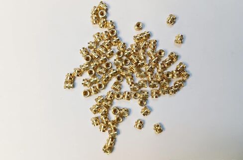 100 قطعة صامولة نحاسية مخرشة M1.6-2.5mmx2.5mm صامولة نحاسية مصبوبة بالحقن مدمجة مع طباعة ثلاثية الأبعاد in Kuwait