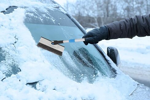 Extendable Snow Brush with Squeegee & Ice Scraper - Eva Foam Comfort Grip on Aluminum Handle, T-Shape Telescopic Auto Ice Scraper and Snow Brush - Car Truck SUV Windshield in Saudi Arabia