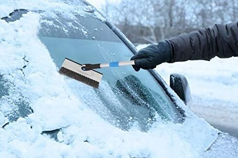Extendable Snow Brush with Squeegee & Ice Scraper - Eva Foam Comfort Grip on Aluminum Handle, T-Shape Telescopic Auto Ice Scraper and Snow Brush - Car Truck SUV Windshield in Saudi Arabia