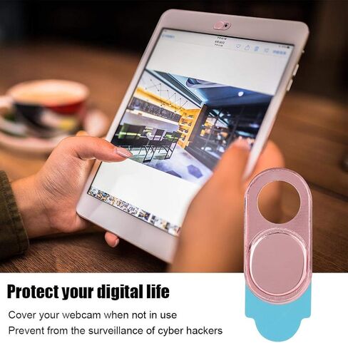Zopsc Webcam Cover 3pcs Ultra Thin Metal Lens Cover Anti-Hacker Security Suitable for Smartphones Tablets Desktops Laptops(Silver Black Color) in Saudi Arabia