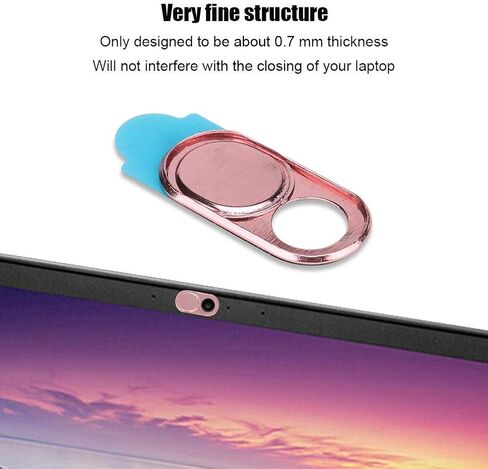Zopsc Webcam Cover 3pcs Ultra Thin Metal Lens Cover Anti-Hacker Security Suitable for Smartphones Tablets Desktops Laptops(Silver Black Color) in Saudi Arabia