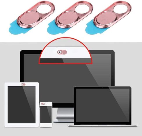 Zopsc Webcam Cover 3pcs Ultra Thin Metal Lens Cover Anti-Hacker Security Suitable for Smartphones Tablets Desktops Laptops(Silver Black Color) in Saudi Arabia