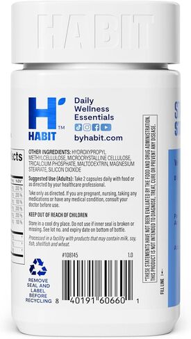 HABIT Stress Relief Supplement 2 Pack (120 Capsules) - New Look, Supports Relaxation & Mood Balance, Vitamin B, Adaptogens, Lemon Balm, Calming, Vegan, Non-GMO in Saudi Arabia