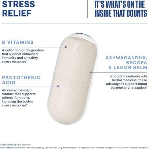 HABIT Stress Relief Supplement 2 Pack (120 Capsules) - New Look, Supports Relaxation & Mood Balance, Vitamin B, Adaptogens, Lemon Balm, Calming, Vegan, Non-GMO in Saudi Arabia