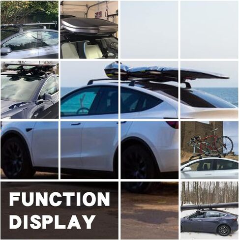 شريط متقاطع قابل للقفل بدون ضوضاء يناسب طراز تسلا Y 2020 2021 2022 2023 2024 ملحقات حامل السقف على السطح حامل البضائع للأمتعة للقوارب والدراجات الكاياك العارضة in Kuwait