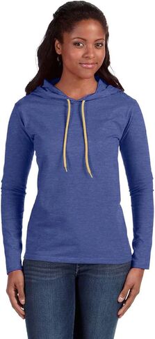 تي شيرت Anvil 887L للسيدات خفيف الوزن بأكمام طويلة وغطاء للرأس من القطن in Kuwait