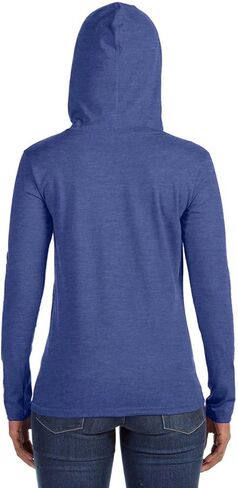 تي شيرت Anvil 887L للسيدات خفيف الوزن بأكمام طويلة وغطاء للرأس من القطن in Kuwait