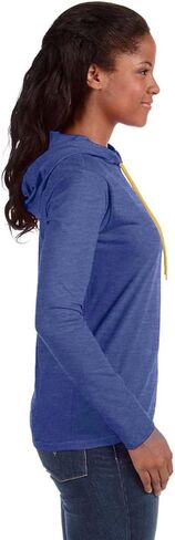 تي شيرت Anvil 887L للسيدات خفيف الوزن بأكمام طويلة وغطاء للرأس من القطن in Kuwait