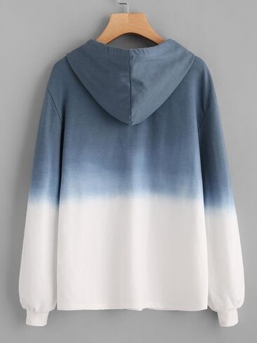 SweatyRocks Women's Long Sleeve Hoodie Sweatshirt Colorblock Tie Dye Print Tops in Saudi Arabia
