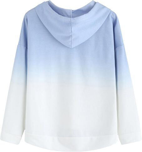 SweatyRocks Women's Long Sleeve Hoodie Sweatshirt Colorblock Tie Dye Print Tops in Saudi Arabia
