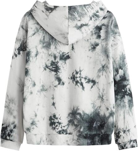 SweatyRocks Women's Long Sleeve Hoodie Sweatshirt Colorblock Tie Dye Print Tops in Saudi Arabia