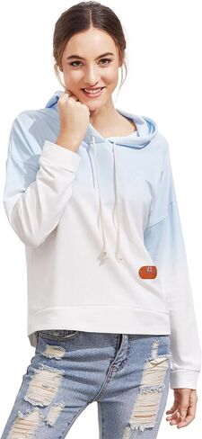 SweatyRocks Women's Long Sleeve Hoodie Sweatshirt Colorblock Tie Dye Print Tops in Saudi Arabia