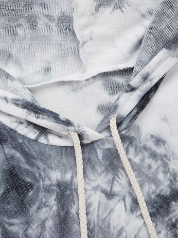 SweatyRocks Women's Long Sleeve Hoodie Sweatshirt Colorblock Tie Dye Print Tops in Saudi Arabia