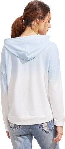 SweatyRocks Women's Long Sleeve Hoodie Sweatshirt Colorblock Tie Dye Print Tops in Saudi Arabia