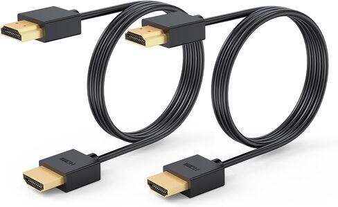 Ultra Thin HDMI Cables, 4K HDMI to HDMI Cable 3.3FT/1M 2 Pack, High-Speed 18Gbps HDMI Cable for Monitor 4K@60Hz Supports All HDMI Devices in Saudi Arabia