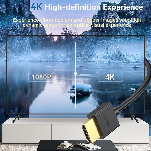 Ultra Thin HDMI Cables, 4K HDMI to HDMI Cable 3.3FT/1M 2 Pack, High-Speed 18Gbps HDMI Cable for Monitor 4K@60Hz Supports All HDMI Devices in Saudi Arabia