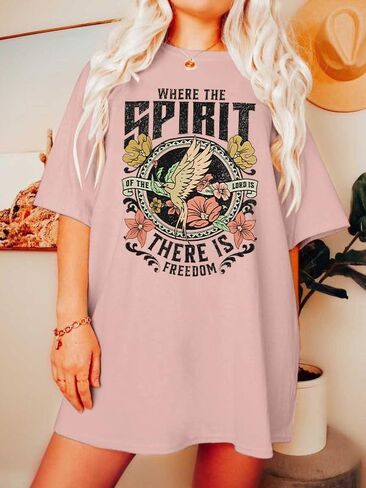 MAXIMGR Christian Shirts for Women Jesus Faith Shirt Oversized Bible Verse Shirts Vintage Religious Sayings Tee Tops in Saudi Arabia