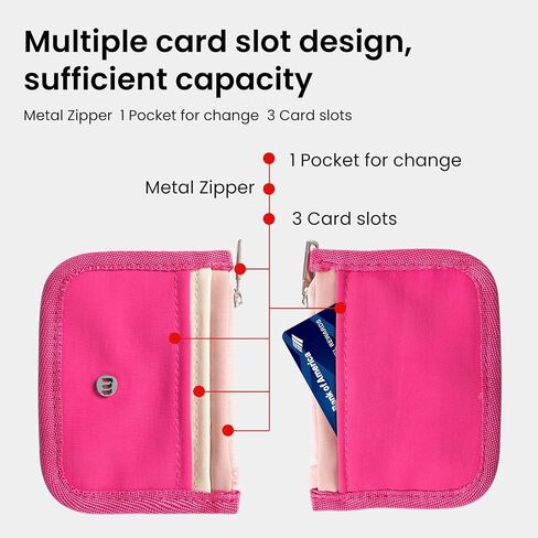 Slim Minimalist Wallet Card Holder RFID Pocket Credit Card Holder for Women with Coin Purse, Zipper Front and Back Wallet with 4 Pockets in Saudi Arabia