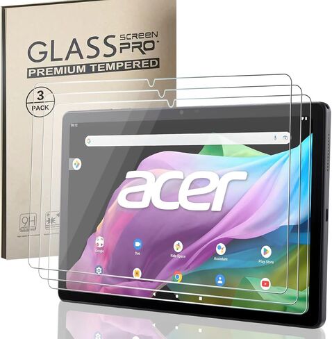 واقي شاشة مكون من 3 قطع متوافق مع جهاز Acer Iconia Tab P10 10.4 بوصة إصدار 2023، [وضوح عالي الدقة] [9 صلابة] زجاج مقسى لجهاز Acer Iconia Tab P10 10.4 بوصة in Kuwait