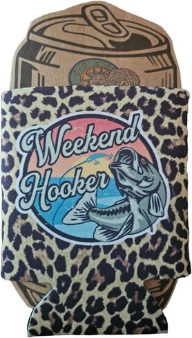 Funny Fishing Weekend Hooker Lady womens Girls Fisherman Christmas Gift Can Cooler Coozie Beverage Slim Bottle Bobbers Fishy Me Rod Pole Adult Humor Lake Mothers Day (Blue TieDye Single, Regular Can) in Saudi Arabia