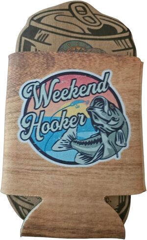 Funny Fishing Weekend Hooker Lady womens Girls Fisherman Christmas Gift Can Cooler Coozie Beverage Slim Bottle Bobbers Fishy Me Rod Pole Adult Humor Lake Mothers Day (Blue TieDye Single, Regular Can) in Saudi Arabia