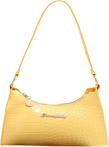 Shoulder Bag for Women Small Hobo Bag Tote Clutch Purse for Women, Mini Tote Bag for Party Work Outdoor Activities (Yellow) in Saudi Arabia