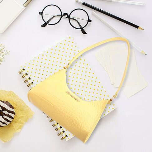 Shoulder Bag for Women Small Hobo Bag Tote Clutch Purse for Women, Mini Tote Bag for Party Work Outdoor Activities (Yellow) in Saudi Arabia