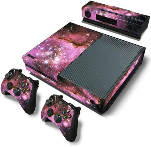 Protective Vinyl Skin Decal Cover for Xbox One Console Wrap Sticker Skins with Two Free Wireless Controller - Pink Space in Kuwait