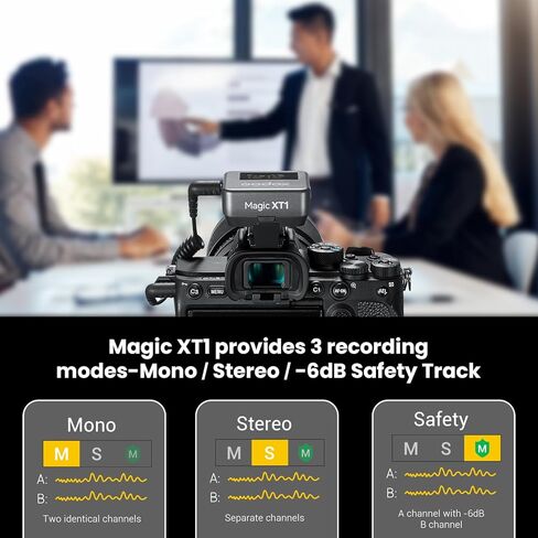ميكروفون GODOX Magic XT1 اللاسلكي Lavalier للكاميرا، Android، iPhone 15، الكمبيوتر الشخصي، صوت 48 كيلو هرتز/24 بت، مستقبل شاشة تعمل باللمس، إلغاء الضوضاء، نطاق 2.4G لاسلكي 200 متر (656 قدم) لـ TikTok Vlog Youtuber in Saudi Arabia