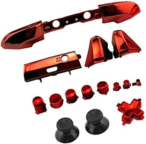 مجموعة أزرار كاملة من WPS Chrome Color ABXY Dpad Triggers لأحدث وحدة تحكم Xbox One Slim/Xbox one S مع مفك براغي (Torx T6 T8) مجموعة (أحمر كروم) لإصدار 1807 in Kuwait