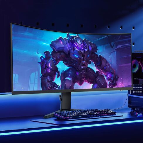 KOORUI 34 inch Ultrawide 21:9 Curved Gaming Monitor 165hz(Support 144hz) WQHD (3440X1440) 1000R,HDR400,DCI-P3 90% Color Gamut,FreeSync,Borderless Design,Eye Cared in Saudi Arabia