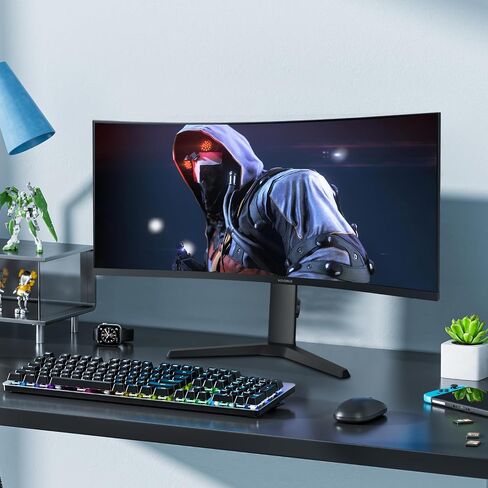 KOORUI 34 inch Ultrawide 21:9 Curved Gaming Monitor 165hz(Support 144hz) WQHD (3440X1440) 1000R,HDR400,DCI-P3 90% Color Gamut,FreeSync,Borderless Design,Eye Cared in Saudi Arabia