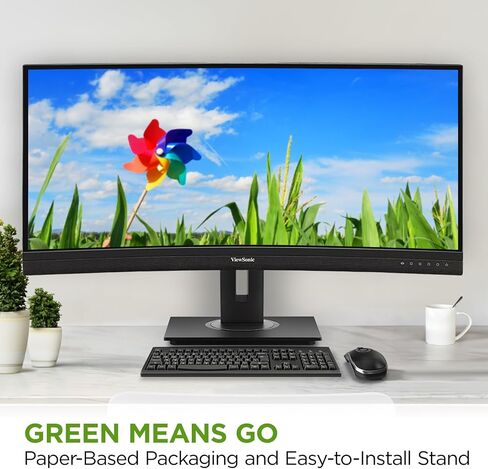 شاشة ViewSonic VG3456A مقاس 34 بوصة 21:9 فائقة الدقة QHD 1440p IPS مع تصميم مريح، 100 وات USB C، قاعدة توصيل مدمجة، جيجابت إيثرنت للمنزل والمكتب in Saudi Arabia