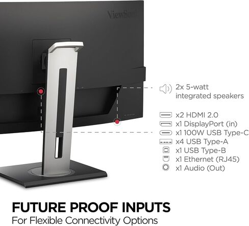 شاشة ViewSonic VG3456A مقاس 34 بوصة 21:9 فائقة الدقة QHD 1440p IPS مع تصميم مريح، 100 وات USB C، قاعدة توصيل مدمجة، جيجابت إيثرنت للمنزل والمكتب in Saudi Arabia
