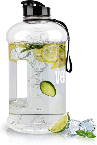 VENNERLI Water Bottle with Handle Portable Large Plastic Water Bottles for Adults BPA-free Half Gallon Water Bottle Reusable 2 Liter Water Jugs for Outdoor Hiking Fitness Travel Camping Cycling in Saudi Arabia