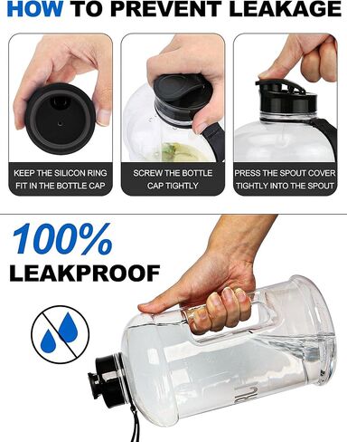 VENNERLI Water Bottle with Handle Portable Large Plastic Water Bottles for Adults BPA-free Half Gallon Water Bottle Reusable 2 Liter Water Jugs for Outdoor Hiking Fitness Travel Camping Cycling in Saudi Arabia