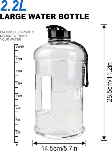 VENNERLI Water Bottle with Handle Portable Large Plastic Water Bottles for Adults BPA-free Half Gallon Water Bottle Reusable 2 Liter Water Jugs for Outdoor Hiking Fitness Travel Camping Cycling in Saudi Arabia