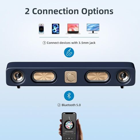 مكبرات صوت الكمبيوتر، مكبرات صوت بلوتوث، جودة صوت HiFi، سماعات كمبيوتر بلوتوث 5.0 و3.5 ملم Aux-in لسطح المكتب، وأجهزة الكمبيوتر المحمولة، وأجهزة الكمبيوتر الشخصية، والهواتف، والأجهزة اللوحية، ومكبرات صوت الألعاب in Kuwait
