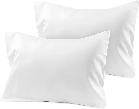 Travel Pillow Case 12 x 16 Size Set of 2 Envelope Closure Toddler Pillowcase 600 Thread Count 100% Soft Egyptian Cotton Travel Pillow Covers 12 x 16, White Solid in Saudi Arabia