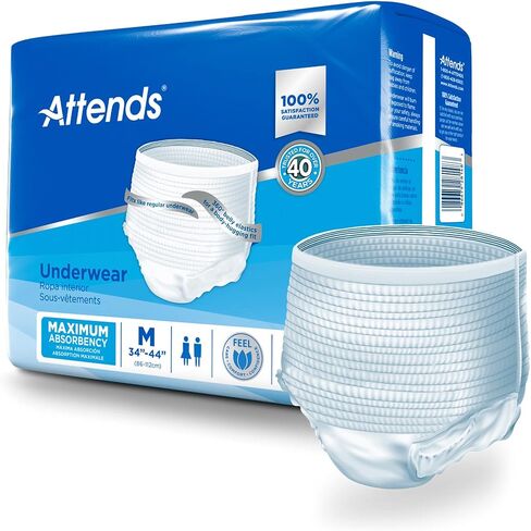 Attends Disposable Underwear Pull On with Tear Away Seams AP0720, Medium, 80 Ct in Saudi Arabia