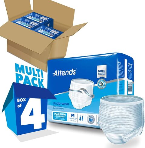 Attends Disposable Underwear Pull On with Tear Away Seams AP0720, Medium, 80 Ct in Saudi Arabia