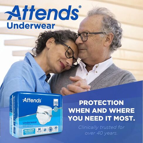 Attends Disposable Underwear Pull On with Tear Away Seams AP0720, Medium, 80 Ct in Saudi Arabia