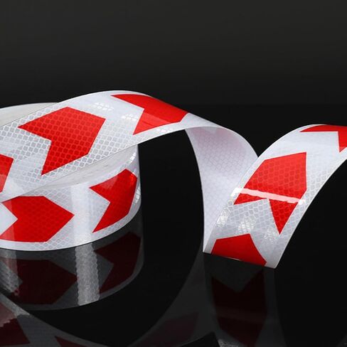 Checker Reflective Safety Tape Outdoor Waterproof Red & Yellow High Visibility Reflective Tape 2 Inch x33 Feet Reflective Hazard Caution Warning Tape Reflector Conspicuity Tape in Saudi Arabia