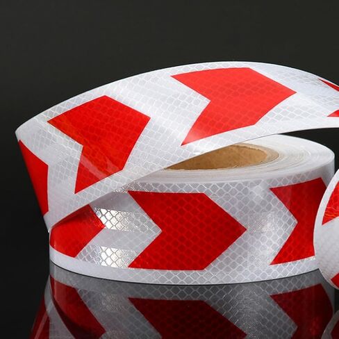 Checker Reflective Safety Tape Outdoor Waterproof Red & Yellow High Visibility Reflective Tape 2 Inch x33 Feet Reflective Hazard Caution Warning Tape Reflector Conspicuity Tape in Saudi Arabia