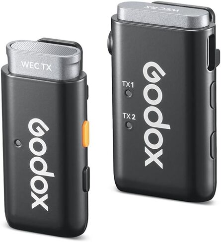 GODOX WEC Kit1 ميكروفون لاسلكي 2.4 جيجا هرتز مع خاصية إلغاء الضوضاء 656 قدم نظام ميكروفون لاسلكي لطية صدر السترة لكاميرات DSLR/iPhone/Android in Saudi Arabia