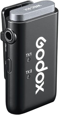GODOX WEC Kit1 ميكروفون لاسلكي 2.4 جيجا هرتز مع خاصية إلغاء الضوضاء 656 قدم نظام ميكروفون لاسلكي لطية صدر السترة لكاميرات DSLR/iPhone/Android in Saudi Arabia