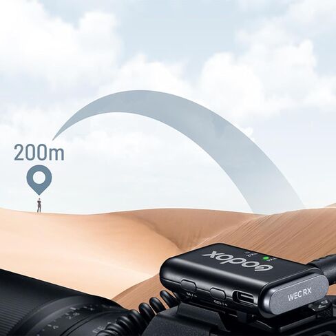 GODOX WEC Kit1 ميكروفون لاسلكي 2.4 جيجا هرتز مع خاصية إلغاء الضوضاء 656 قدم نظام ميكروفون لاسلكي لطية صدر السترة لكاميرات DSLR/iPhone/Android in Saudi Arabia