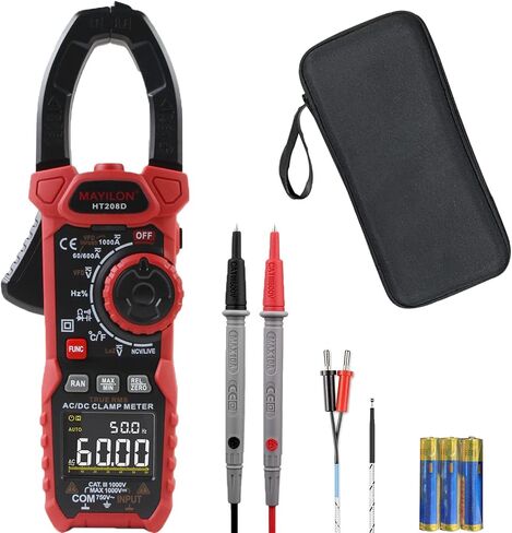 HT208D Amp meter clamp ac/dc,1000A True RMS multimeter tester, 6000 Counts,with Temperature, NCV, LPF, Voltage and Current Test,Diodes,Continuity,Duty-Cycle,Frequency, Resistance, Capacitance in Saudi Arabia